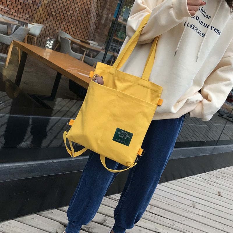 Multi Purpose Men's Women's Shoulder Canvas Bag Fashionable Simple Practica Canvas Shopping Bag Attending Classes Stand-Type Single Shoulder Bag
