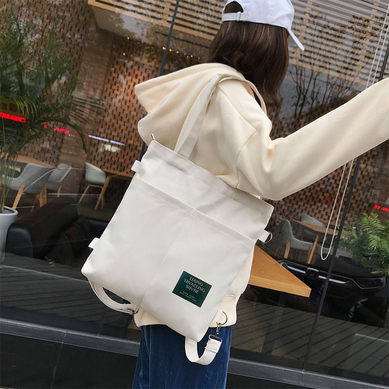Multi Purpose Men's Women's Shoulder Canvas Bag Fashionable Simple Practica Canvas Shopping Bag Attending Classes Stand-Type Single Shoulder Bag