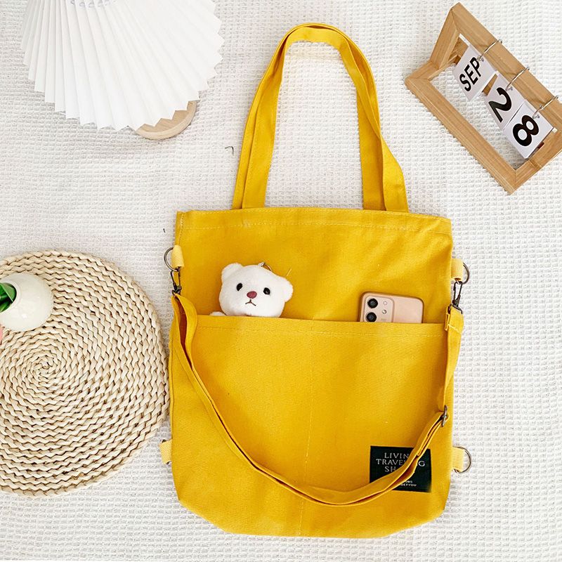 Multi Purpose Men's Women's Shoulder Canvas Bag Fashionable Simple Practica Canvas Shopping Bag Attending Classes Stand-Type Single Shoulder Bag