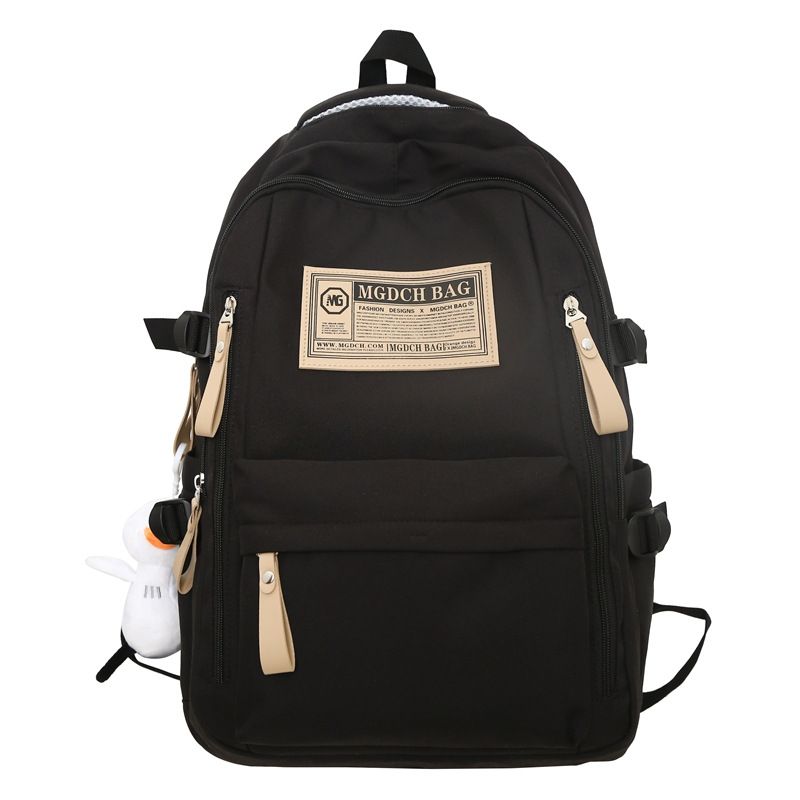 Multi-Pocket Large-Capacity Practical Schoolbag For Men And Women Student Backpack Pure Color Travel Backpack Shopping Backpack Double-Shoulder Bag