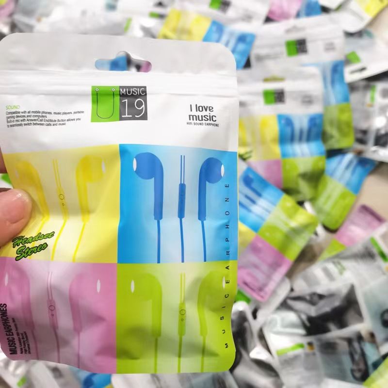 3.5mm Round Hole U19 Macaron Multi-Color Optional Wired Earphones With Microphone Universal Earphones For Mobile Phones Laptop PC