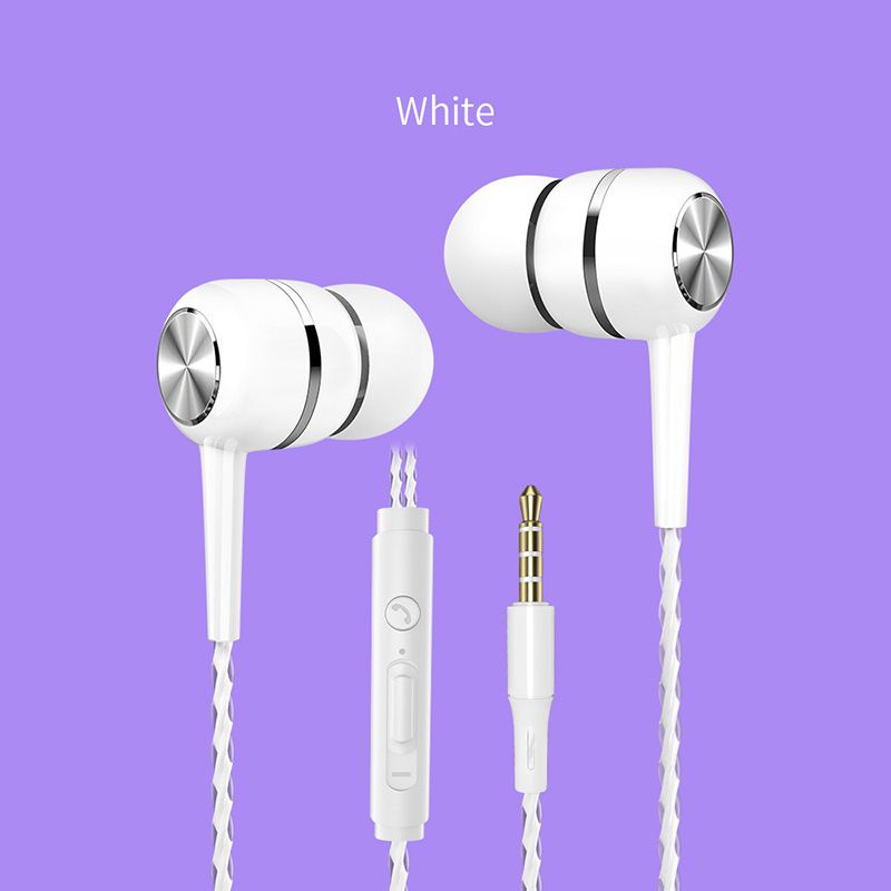 3.5mm Round Hole S12 Heavy Bass In-Ear Wired Earphones Crystal Line With Microphone Electroplating Ring Universal Earphones For Mobile Phones Laptop PC