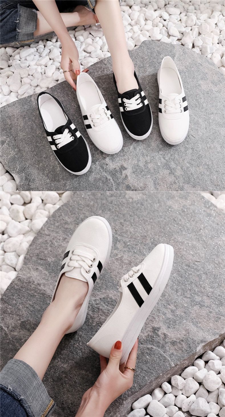 Fashion New Woman canvas shoes flat shoes rubber shoes rubber shoes sports shoesclassic women's shoes student and girl sneakers fashion gifts