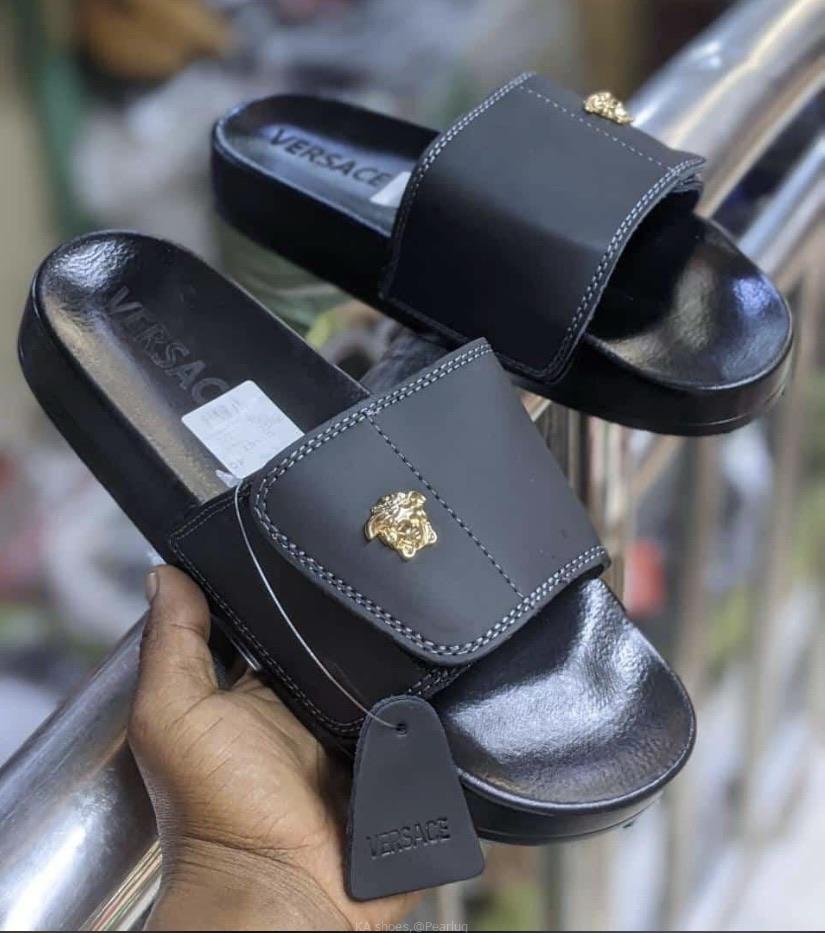 Men's Versace Slides Opens Shoes  Comfortable Shoes Fashionable Gentlemen's Open Shoes
