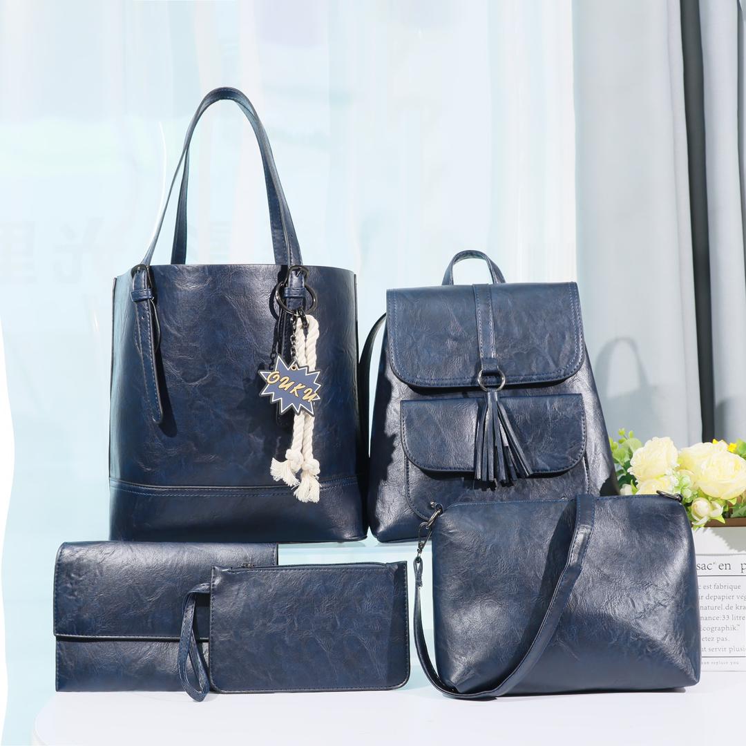 5in1 Classic Trendy Ladies Handbag Women Shoulder Bag Strap Adjustable Fashion Bag Zipper Closure Girls Crossbody Bag with Purse or Wallet and Sling Bag