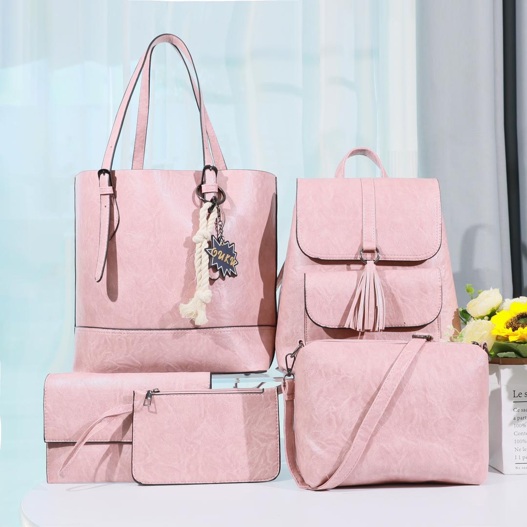 5in1 Classic Trendy Ladies Handbag Women Shoulder Bag Strap Adjustable Fashion Bag Zipper Closure Girls Crossbody Bag with Purse or Wallet and Sling Bag