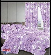 7 pcs of 6*6 Curtain duvets set  comes as 1pc of Woolen Duvet, 1 Pair Ring Curtain, 2pcs of Bedsheets and 2pcs of Pillow Cases Bedding Set