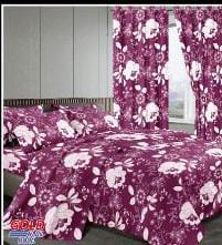 7 pcs of 6*6 Curtain duvets set  comes as 1pc of Woolen Duvet, 1 Pair Ring Curtain, 2pcs of Bedsheets and 2pcs of Pillow Cases Bedding Set