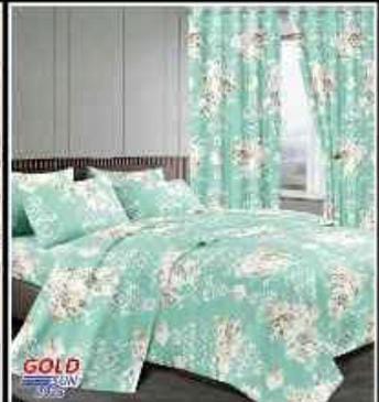 7 pcs of 6*6 Curtain duvets set  comes as 1pc of Woolen Duvet, 1 Pair Ring Curtain, 2pcs of Bedsheets and 2pcs of Pillow Cases Bedding Set