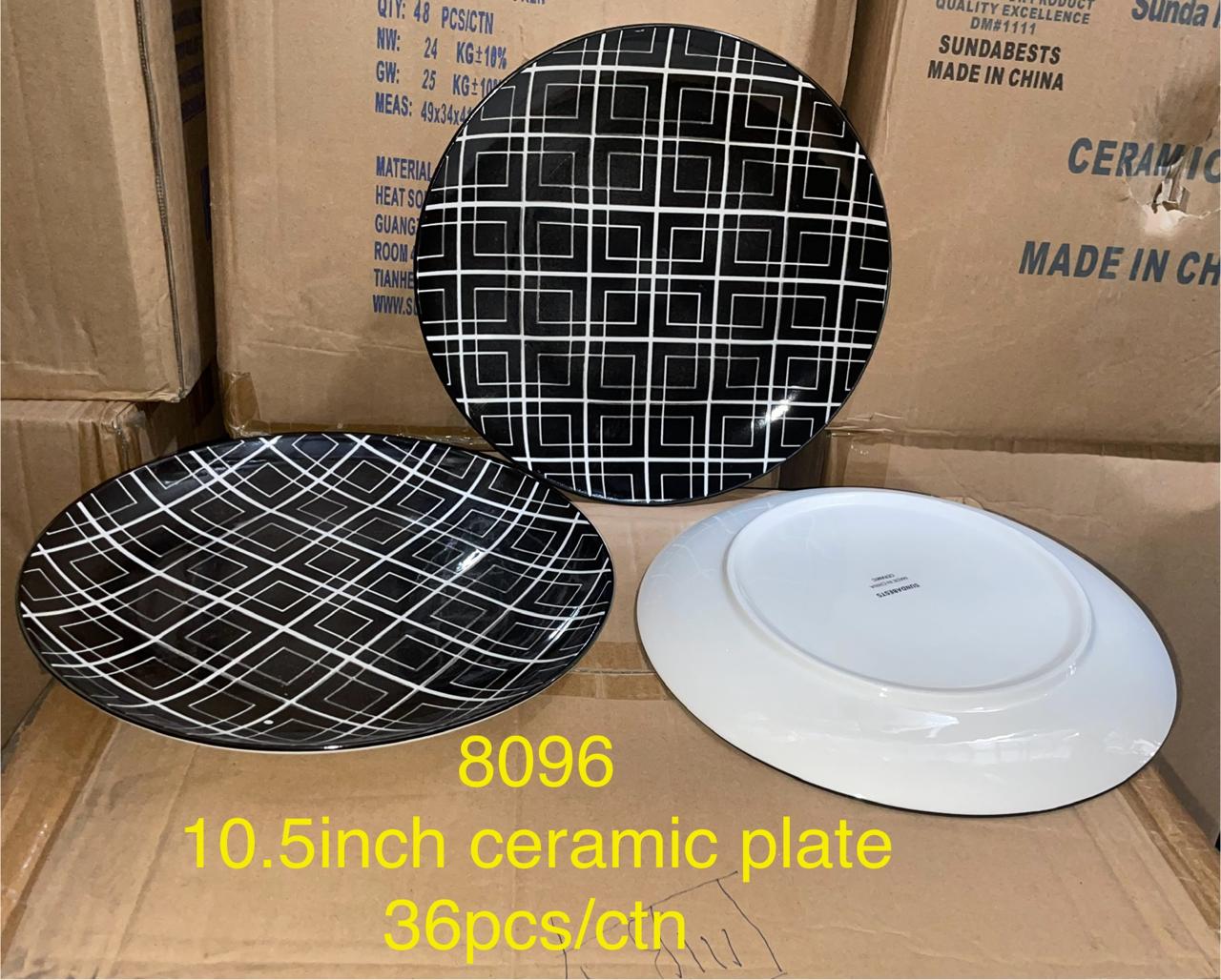 6pcs of 10.5 inch Ceramic Plates Dinner Plates Beautiful  Plate for Dining and Kitchen Households