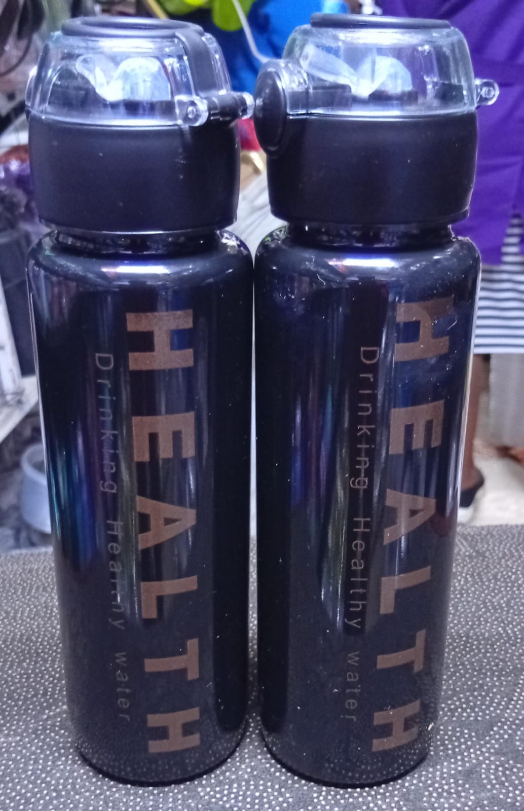 Black Health Water Bottle Outdoor Sports  Water Bottle