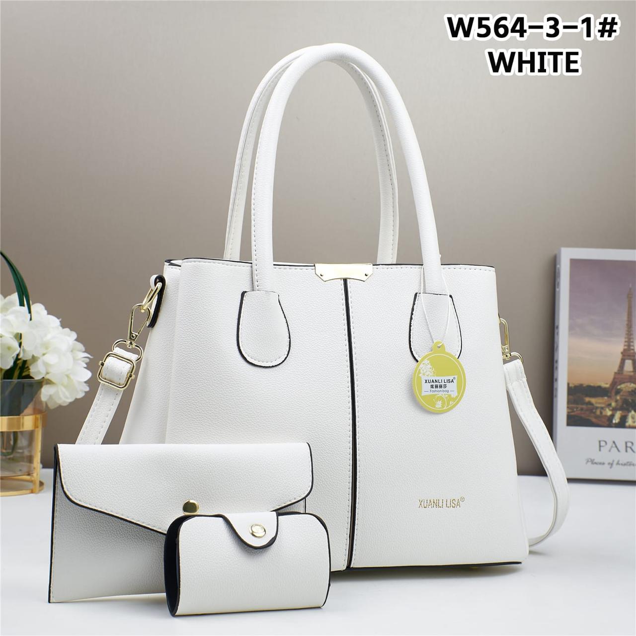 3in1 Classic Trendy Ladies Handbag Women Shoulder Bag Strap Adjustable Fashion Bag Zipper Closure Girls Crossbody Bag with Purse or Wallet Bag