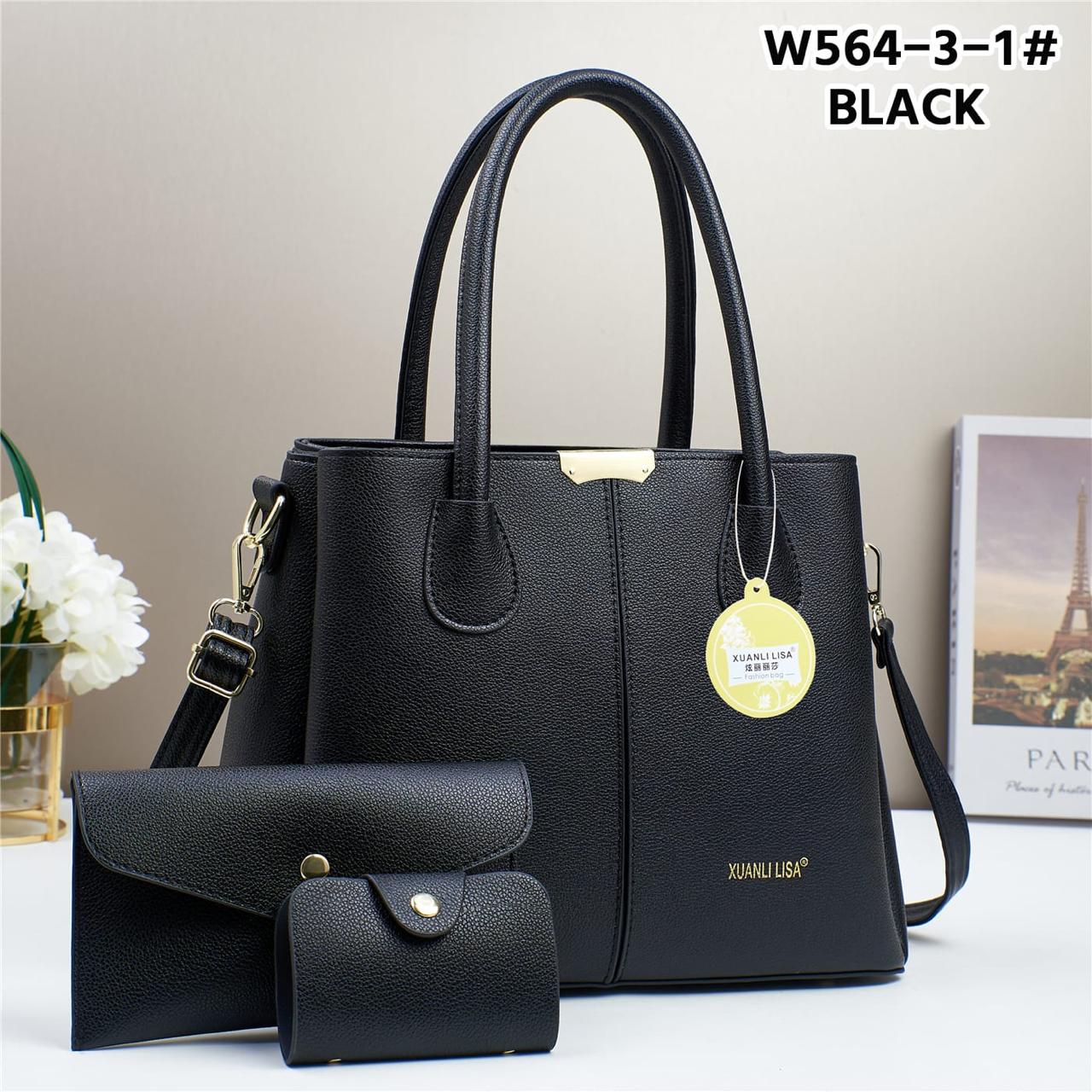3in1 Classic Trendy Ladies Handbag Women Shoulder Bag Strap Adjustable Fashion Bag Zipper Closure Girls Crossbody Bag with Purse or Wallet Bag