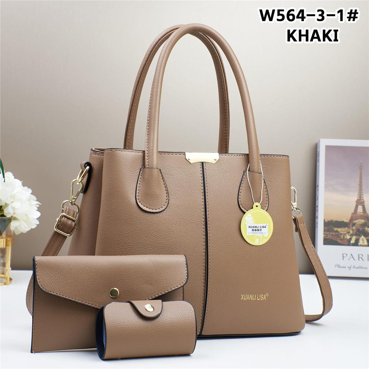 3in1 Classic Trendy Ladies Handbag Women Shoulder Bag Strap Adjustable Fashion Bag Zipper Closure Girls Crossbody Bag with Purse or Wallet Bag