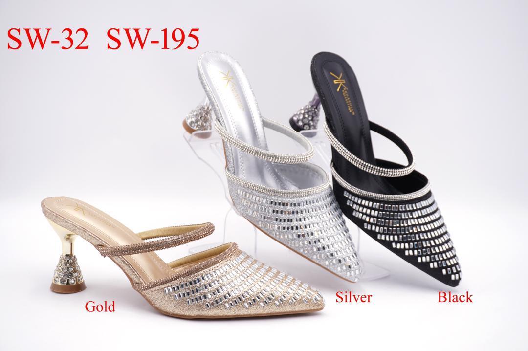 Classic Womens Heels Shoes, Comfortable Ladies Open Low Heel Fashionable Girls Shoes