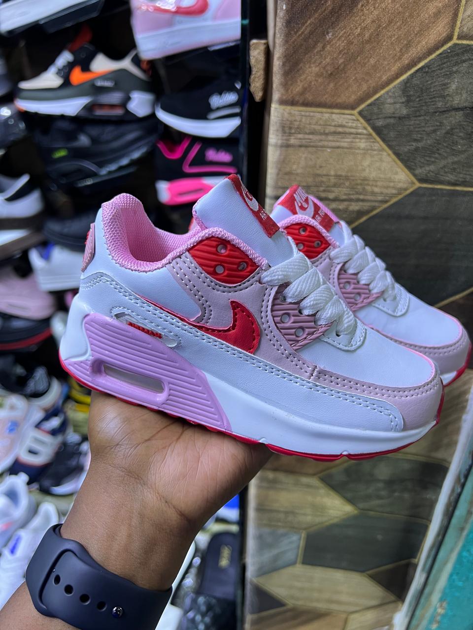 Airmax 90 Classic Boys and Girls Shoes, Unisex Comfortable Lace Up Sneakers Fashionable Unisex Shoes Low Cut Sneakers Kids Sports Shoes