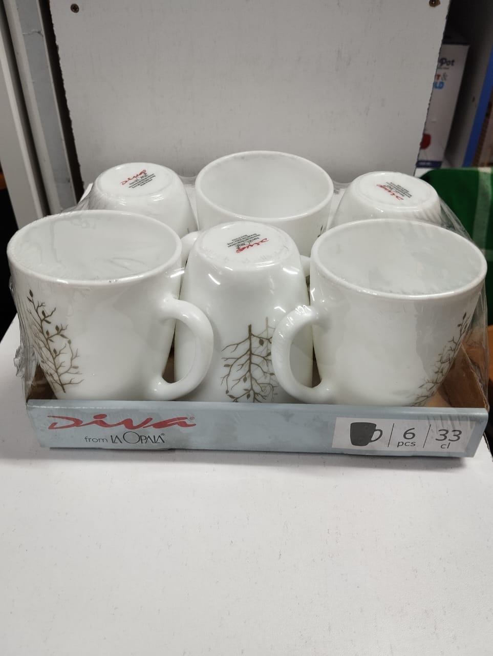 A Set of 6pcs Diva 33 cl (330ml) Tea, Coffee, Water or Juice Glass Mugs Attractive Fashionable Light & Portable Chips immune Dishwasher risk-free Cups