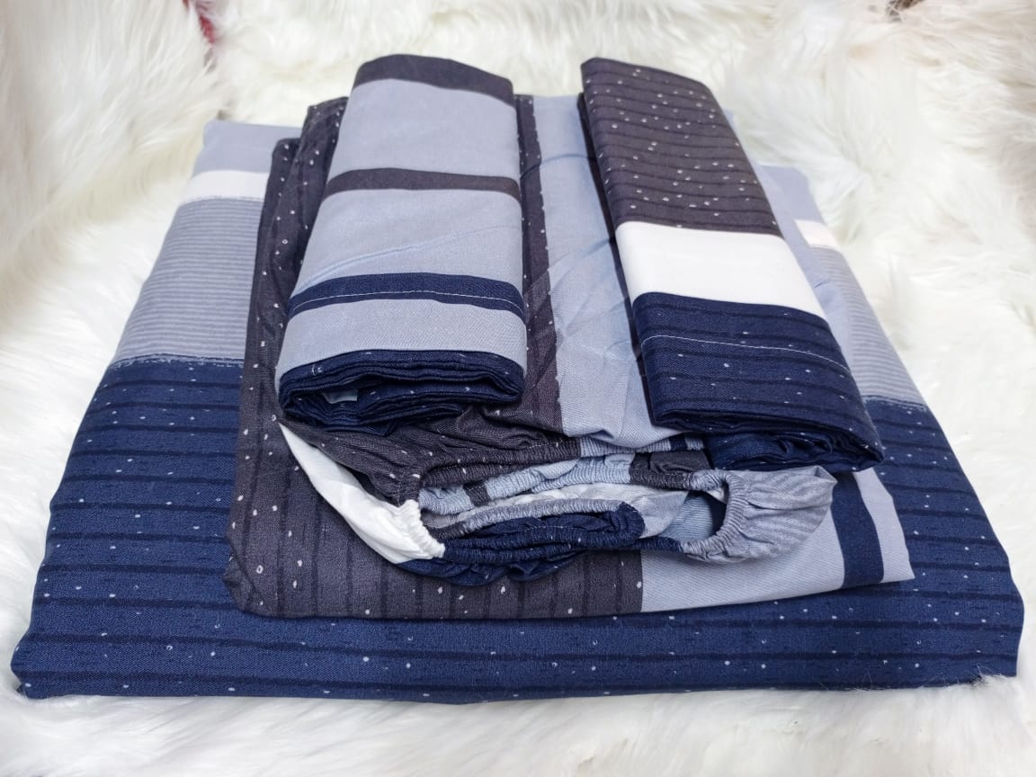 Pattern 5 pcs of 6*7 Cotton Mattress Cover Set Comes as 1pc of Fitted Bedsheet Mattress Cover, 2pcs of Flat Bedsheets and 2 pcs of pillowcase