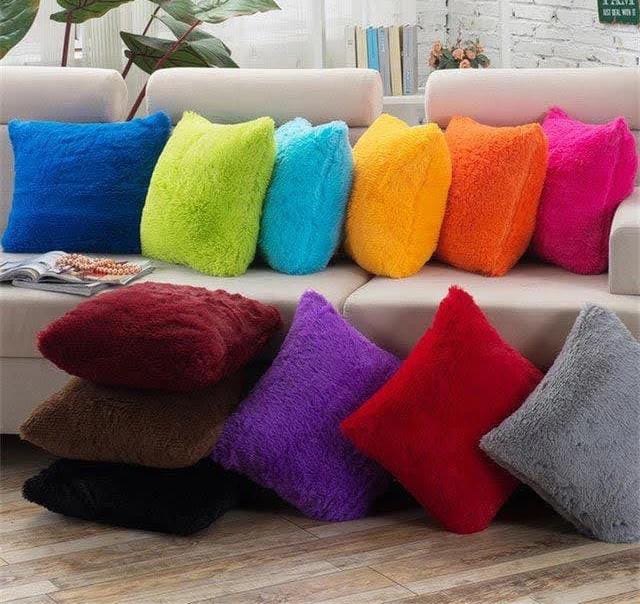 Fluffy Throw Pillow Cases Sofa Set Table Room or Bedroom Pillow Cases Nyuri Nyuri
