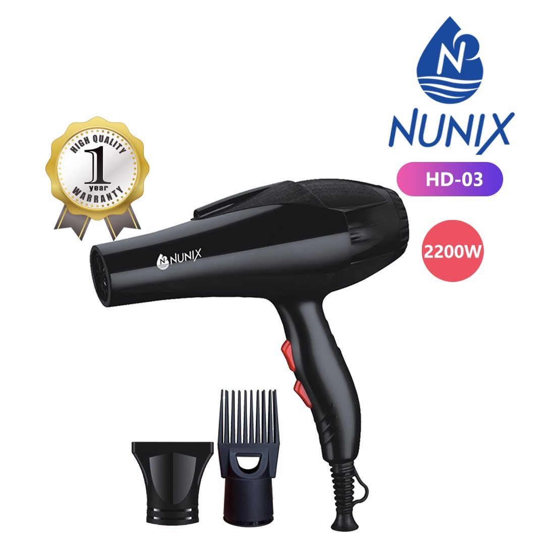 Nunix HD-03 2200W Blow Dry Hair Dryer Professional Blowers Blow Dryer Low Noise Hot And Cold Wind Styling Tools