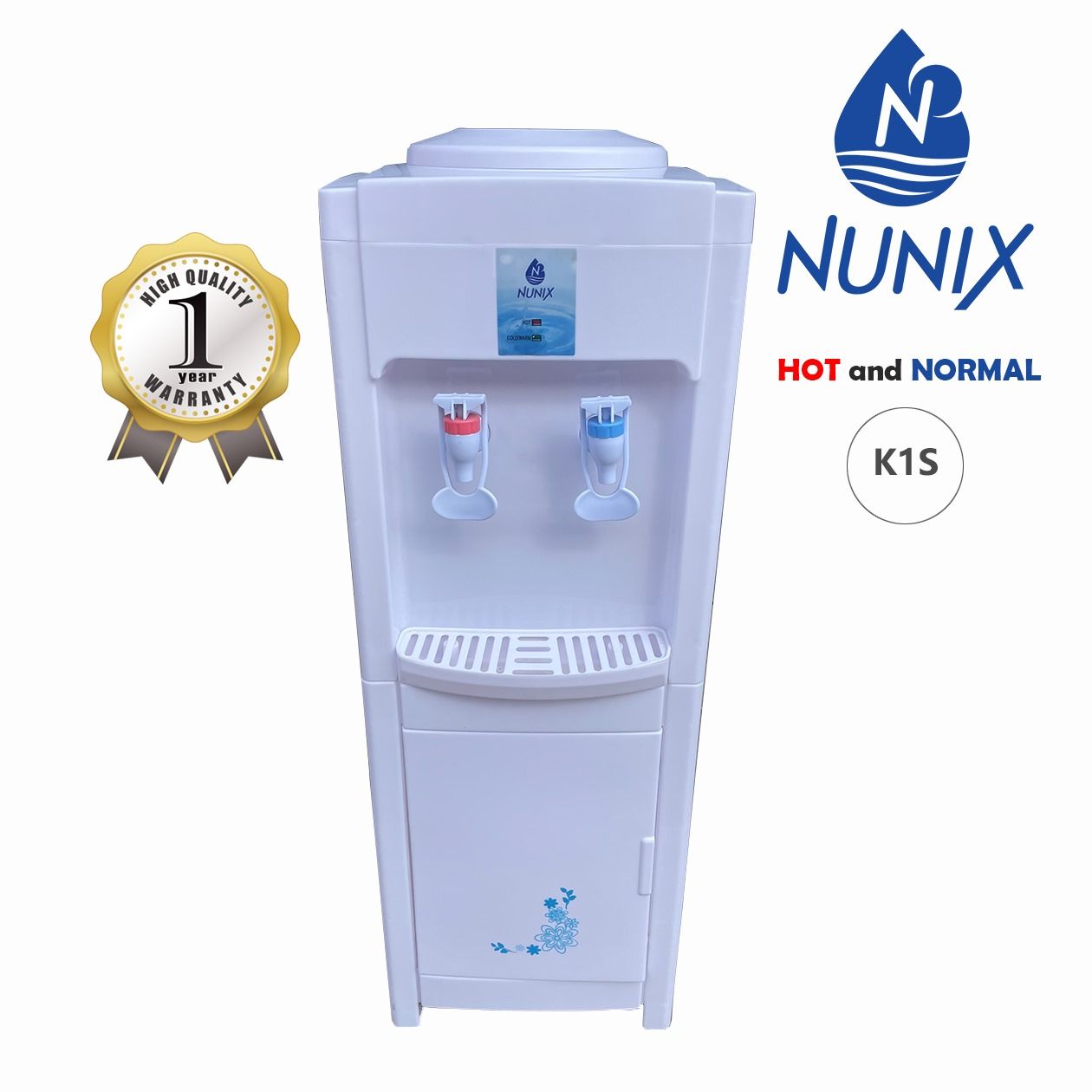 Nunix K1S Hot and Cold Free Standing Stand Alone Top Load 2 Taps Water Dispenser
