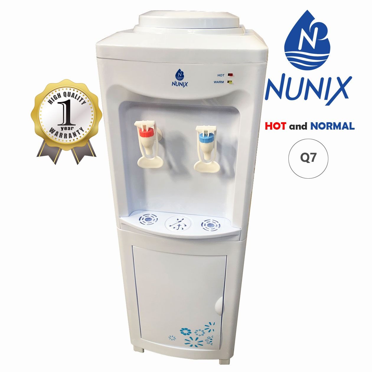 Nunix Q7C Hot and Cold Free Standing Stand Alone Top Load 2 Taps Water Dispenser
