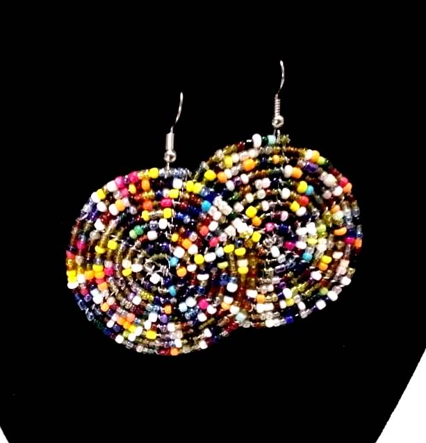 stunning multicolor black beaded earrings, a perfect blend of contemporary style and timeless elegance.