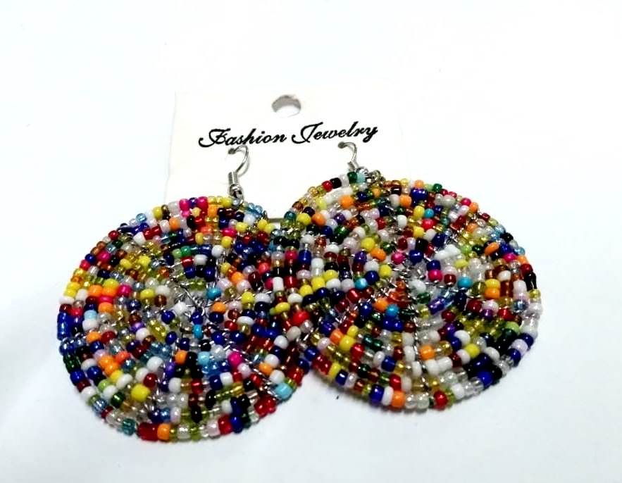 stunning multicolor black beaded earrings, a perfect blend of contemporary style and timeless elegance.