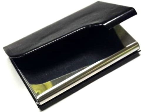 sophisticated black card holder, a perfect blend of elegance and practicality. Crafted from high-quality leather,