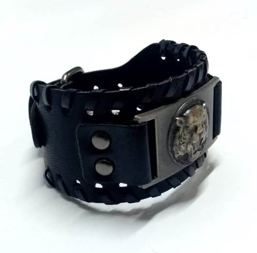 thick engraved leather bracelet for men, a striking accessory that seamlessly blends rugged style with a powerful symbol of strength