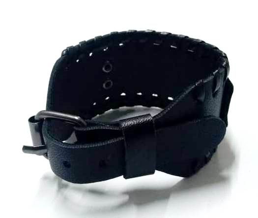 thick engraved leather bracelet for men, a striking accessory that seamlessly blends rugged style with a powerful symbol of strength