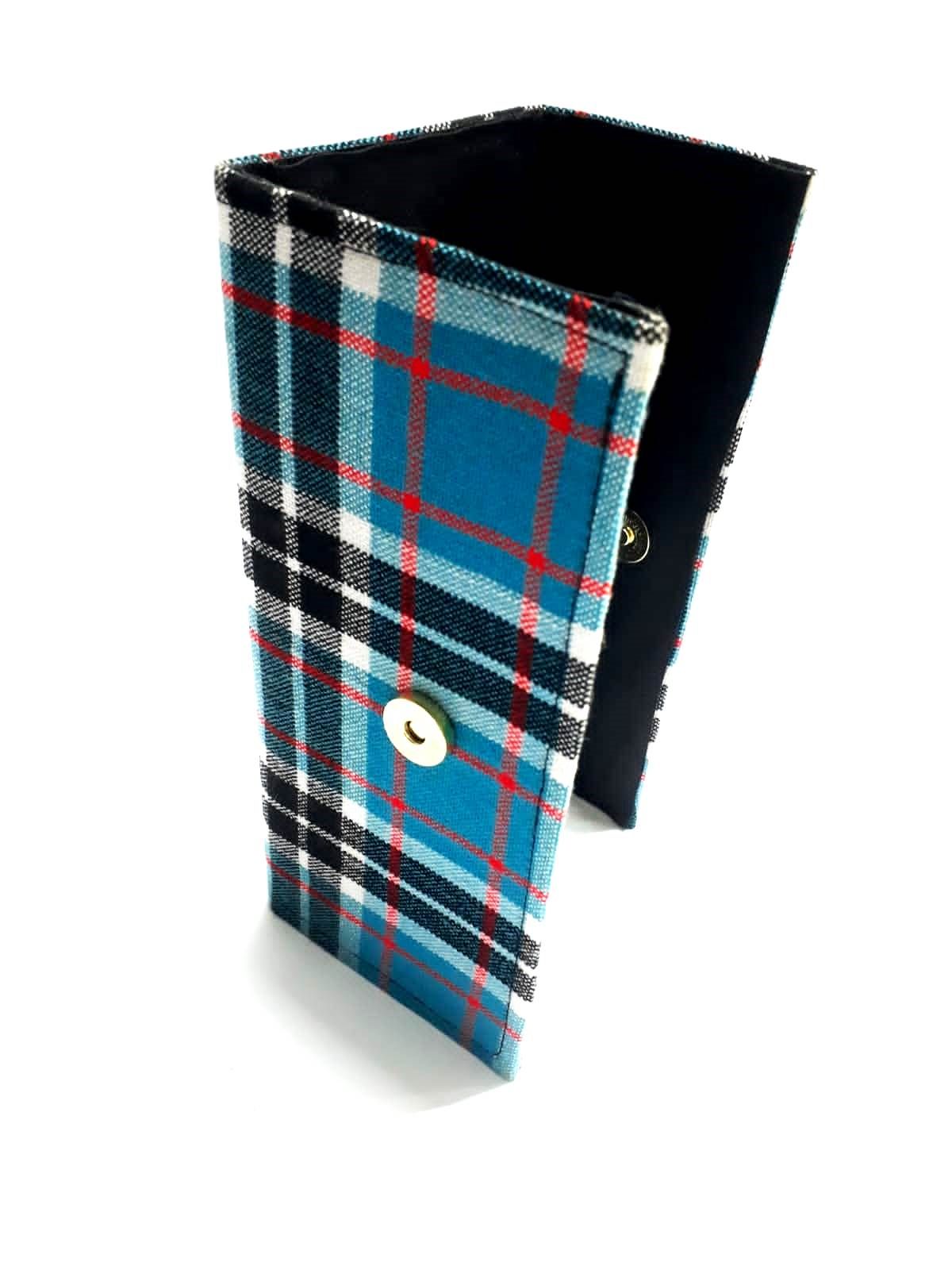 stunning Blue Checked Clutch Bag, designed to make a statement at any event