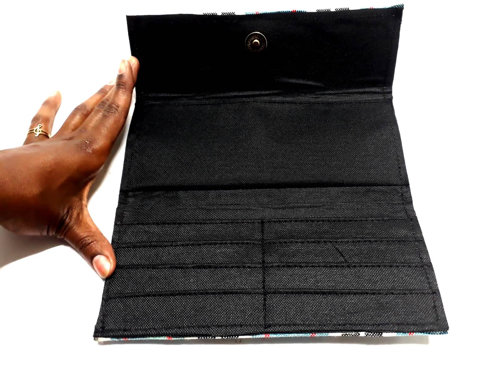 stunning Blue Checked Clutch Bag, designed to make a statement at any event