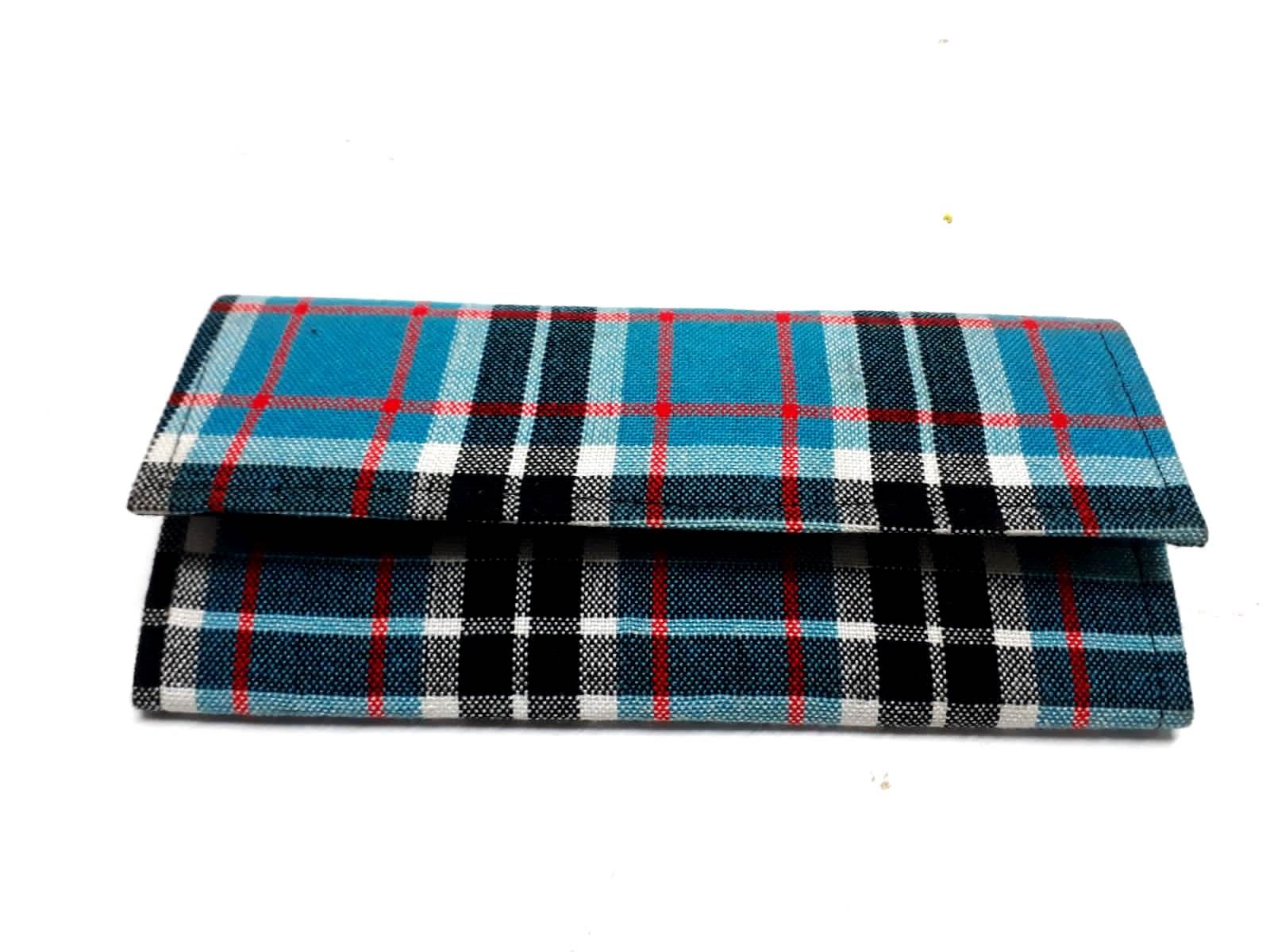 stunning Blue Checked Clutch Bag, designed to make a statement at any event