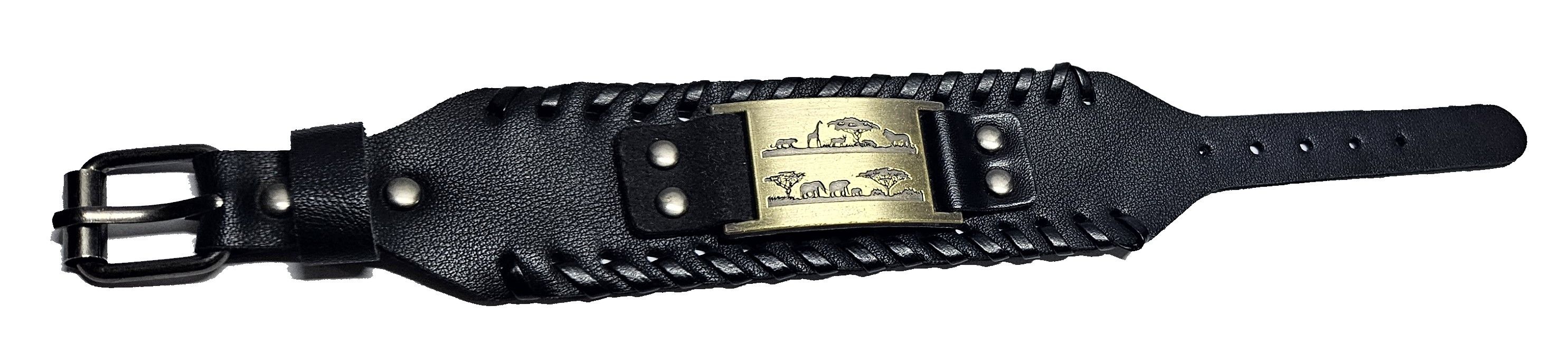 The Kenyan Big Five leather bracelet is a striking and meaningful accessory, designed to celebrate the majestic wildlife of Kenya
