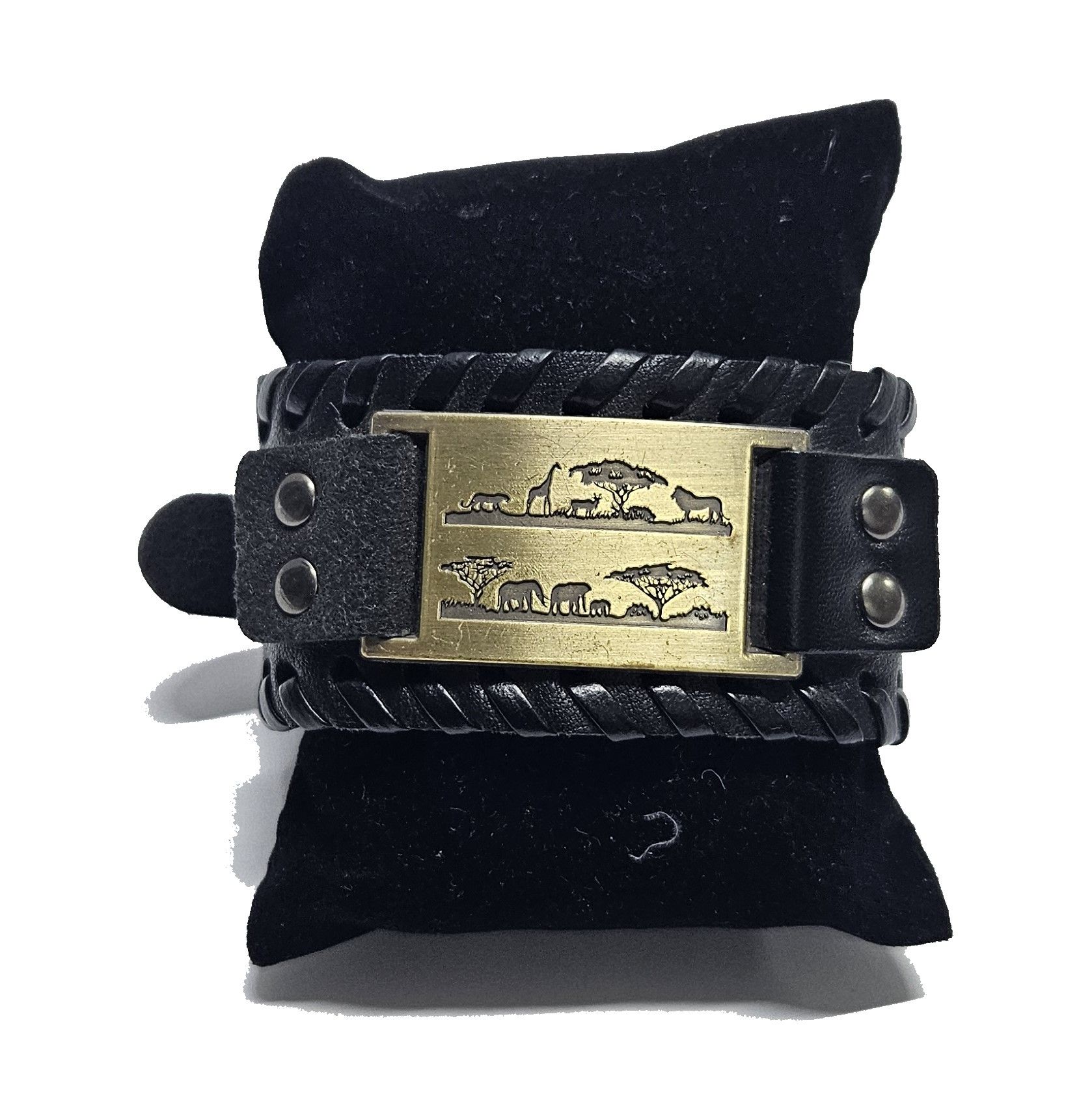 The Kenyan Big Five leather bracelet is a striking and meaningful accessory, designed to celebrate the majestic wildlife of Kenya