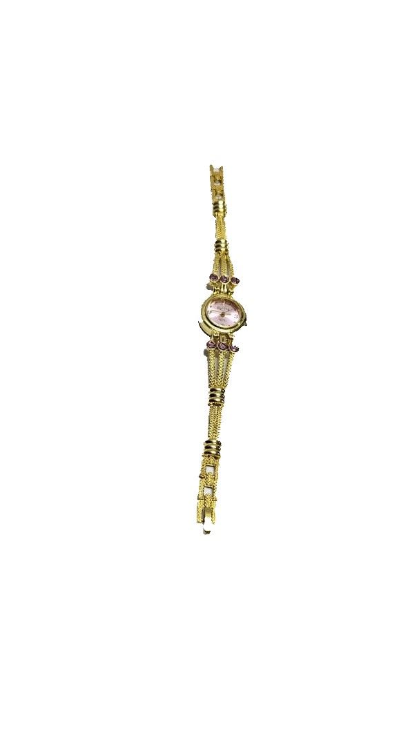 A ladies gorgeous unique and classic golden pink watch which is beautiful and easy to wear and it is durable and long lasting