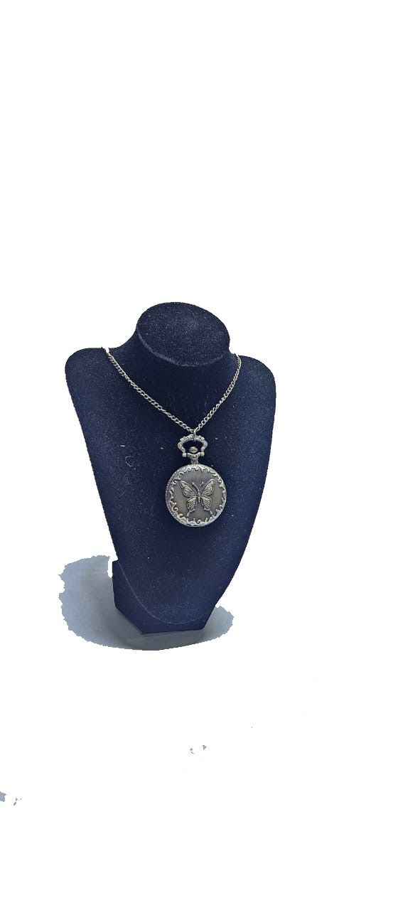Unisex butterfly pocket watch vintage locket chain necklace easy and comfortable to wear and is fashionable to have.