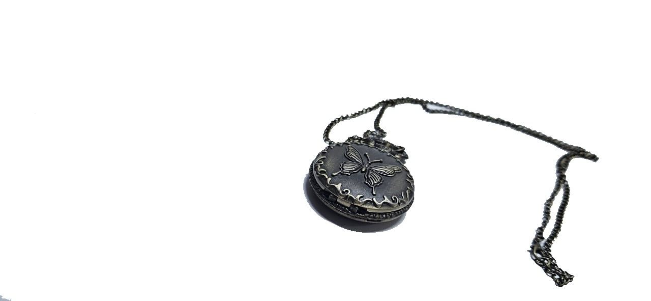 Unisex butterfly pocket watch vintage locket chain necklace easy and comfortable to wear and is fashionable to have.