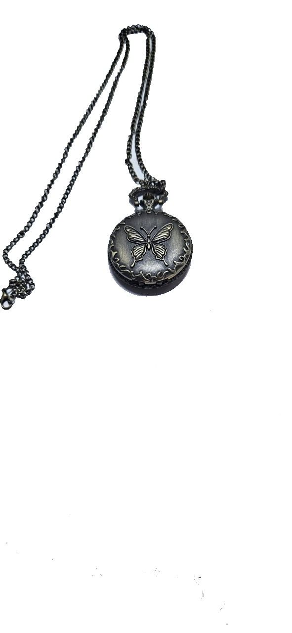 Unisex butterfly pocket watch vintage locket chain necklace easy and comfortable to wear and is fashionable to have.