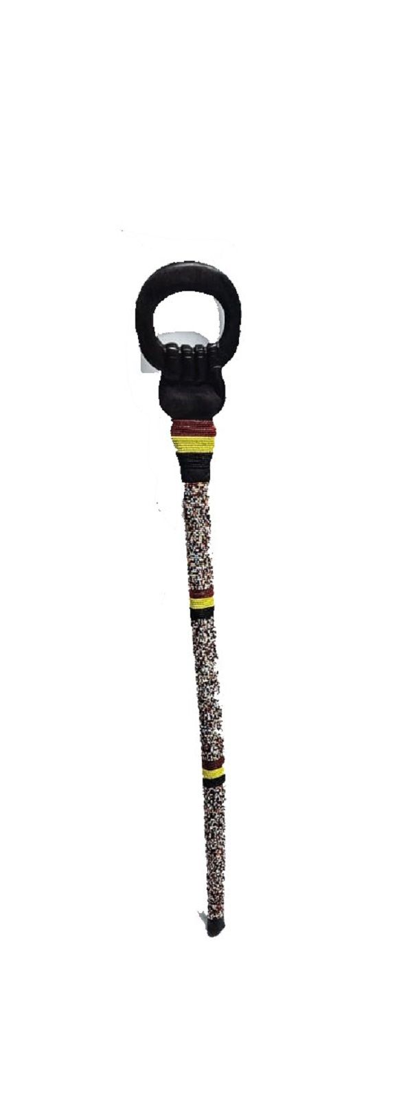 Men's wooden multi colored beaded walking stick easy and comfortable to carry and is very fashionable to have.