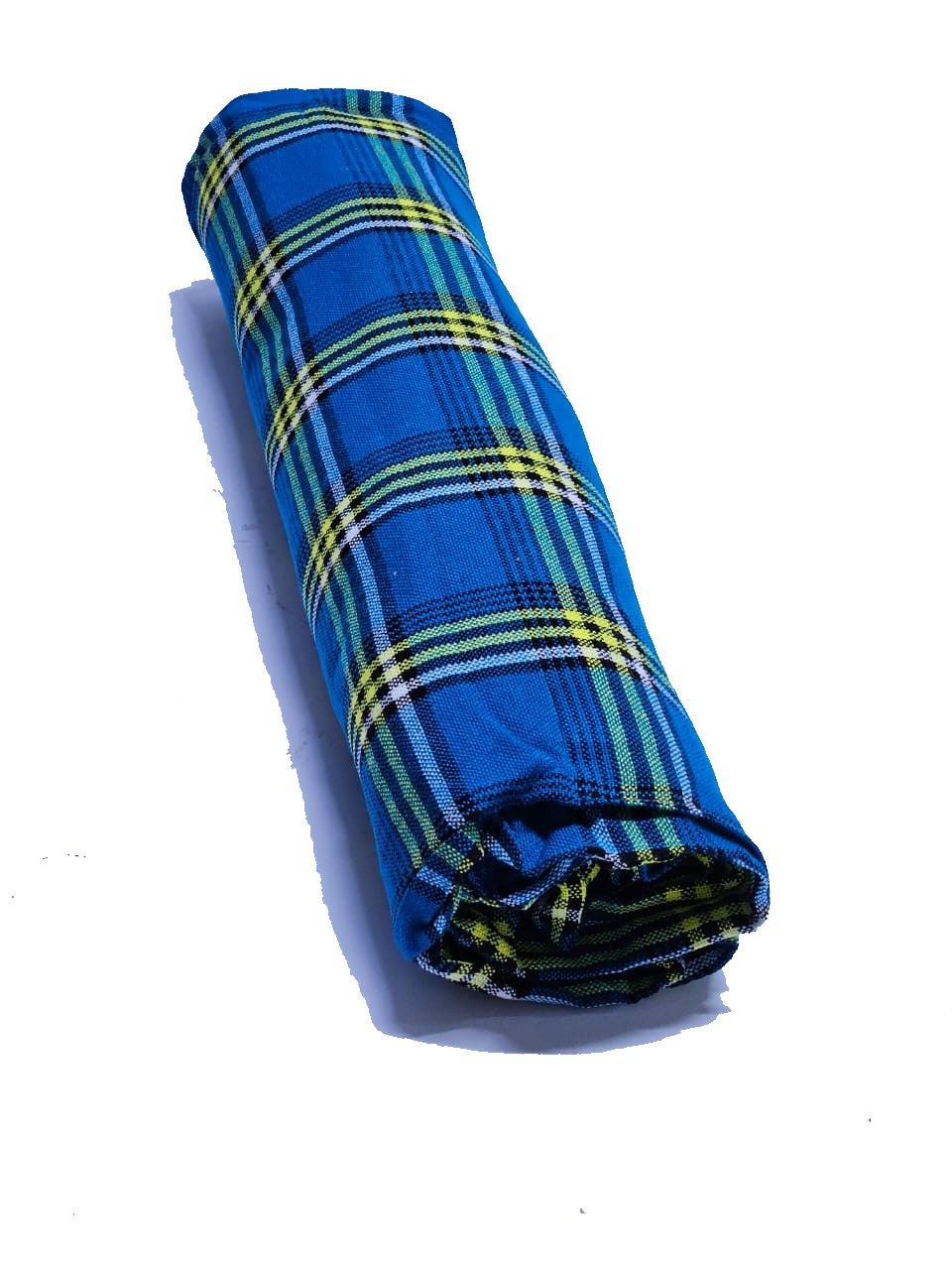 An unisex light blue checked maasai shuka easy and comfortable to have and is warth ,durable and fashionable