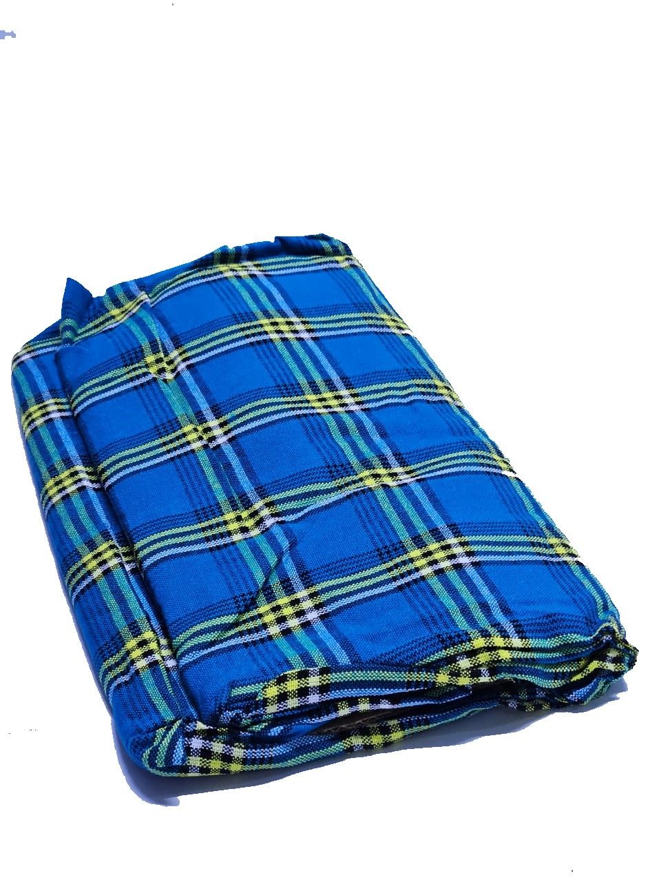 An unisex light blue checked maasai shuka easy and comfortable to have and is warth ,durable and fashionable