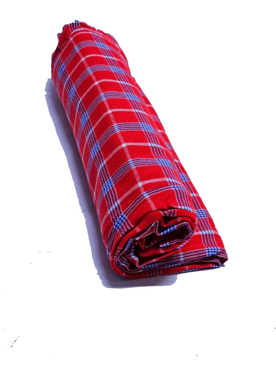 A checked red and white maasai shuka comfortable, durable  and fashionable to have and is best gift to gitf your friends.