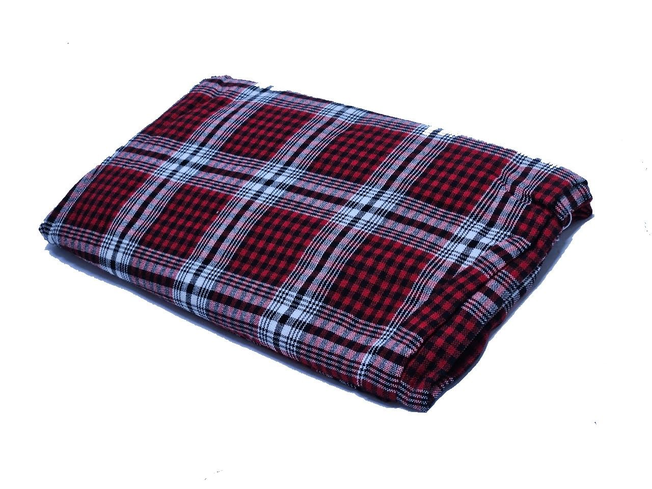 A  maroon checked maasai shuka very warm, fashionable classic and durable to have readily available with affordable prices.