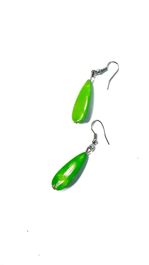 Ladies green shawl and a matching drop down earrings combo very comfortable and fashionable to have and are durable.