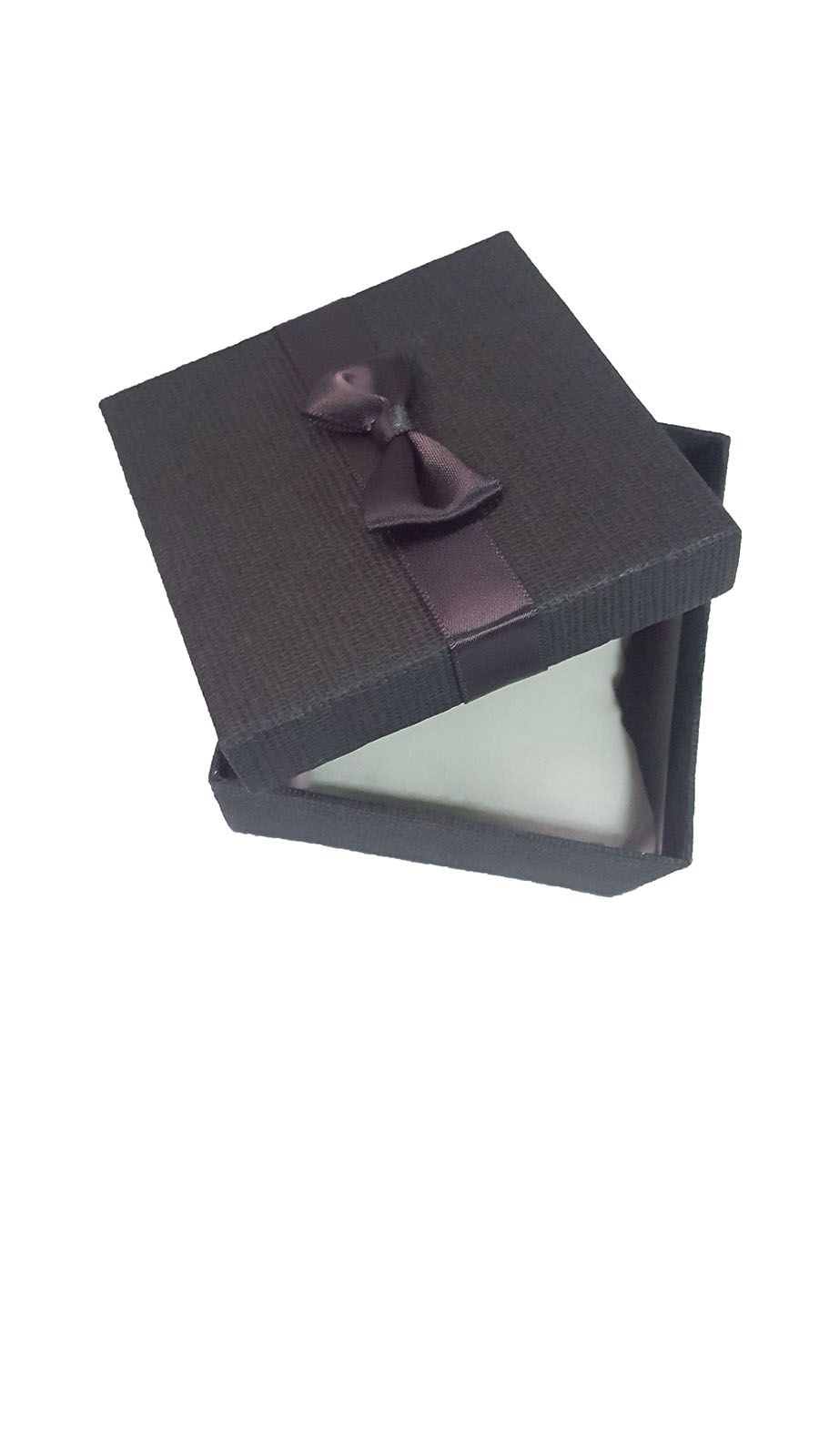 A dark grey cardboard gifting box having a grey ribbon best for presenting  gifts and surprises and are durable