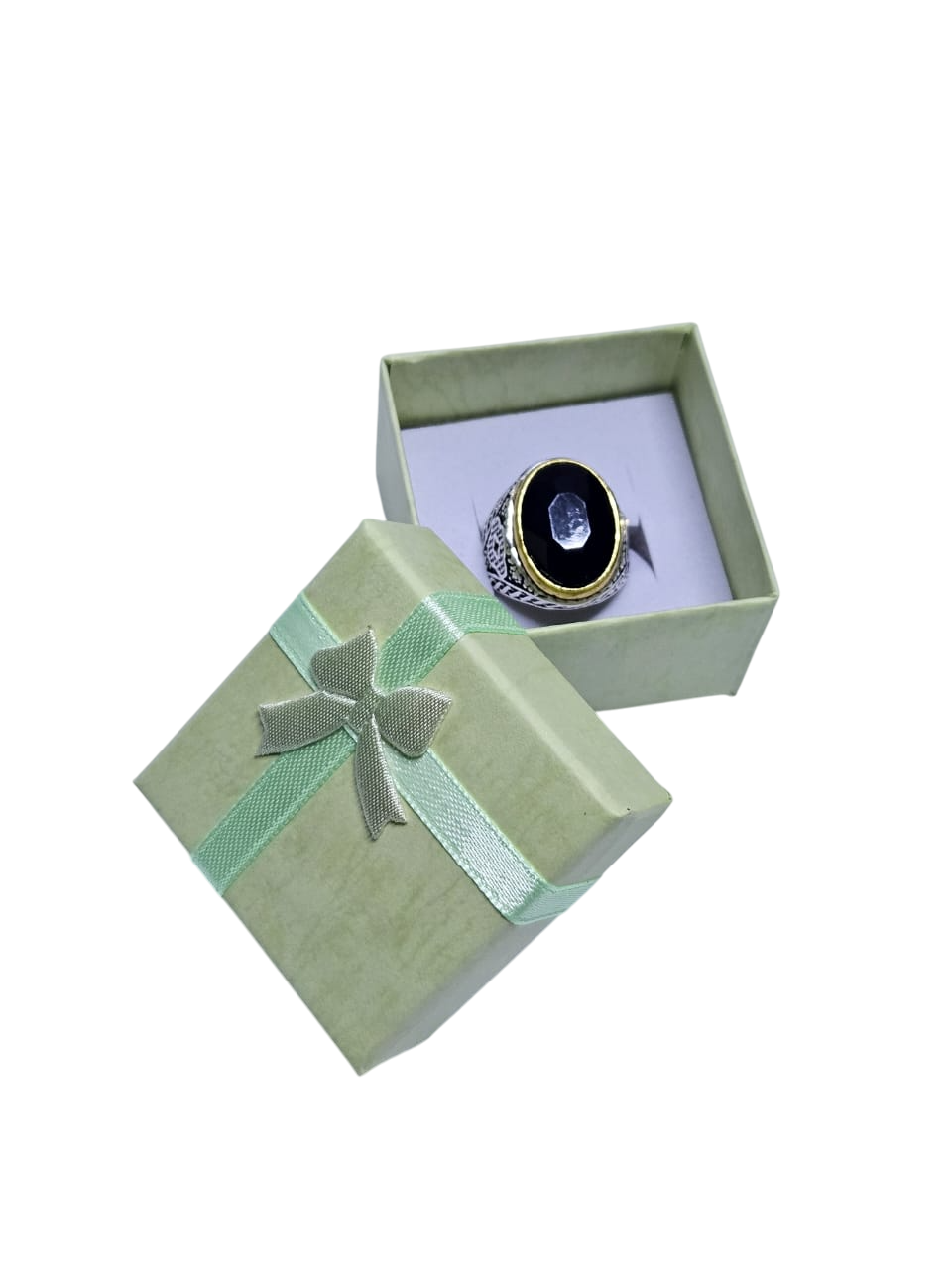 Men's black stone silver ring easy and comfortable to wear very durable and readily available with affordable prices.