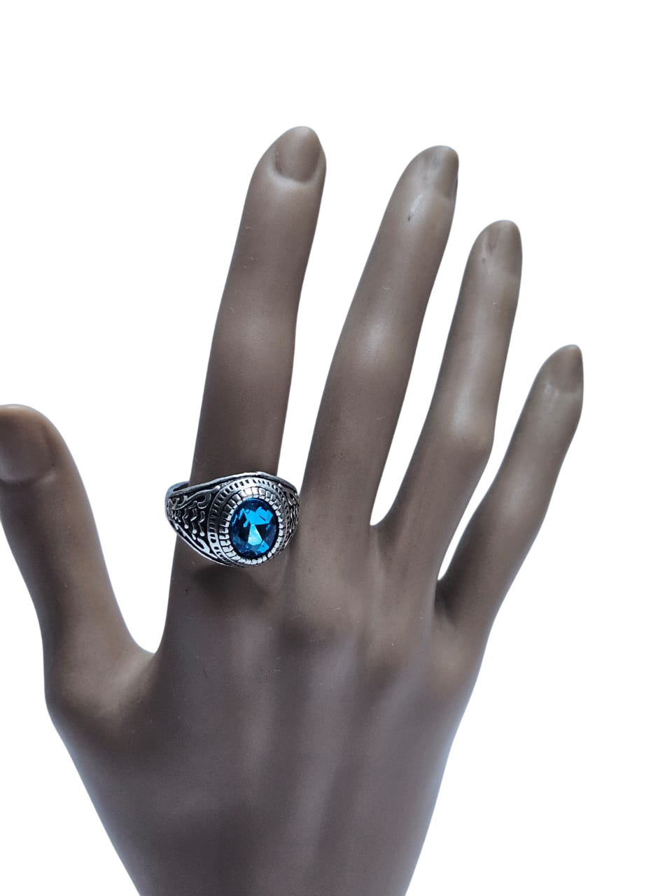 Men's blue stone silver ring easy , comfortable and fashionable to wear and is readily available with affordable price.