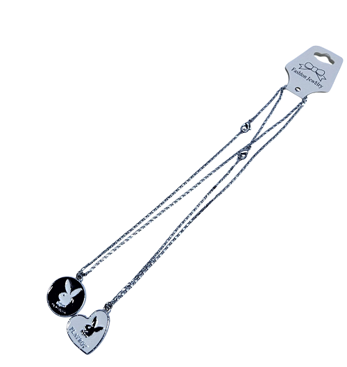 An unisex  silver playboy double chain necklace  very fashionable ,easy and comfortable to wear and are durable.